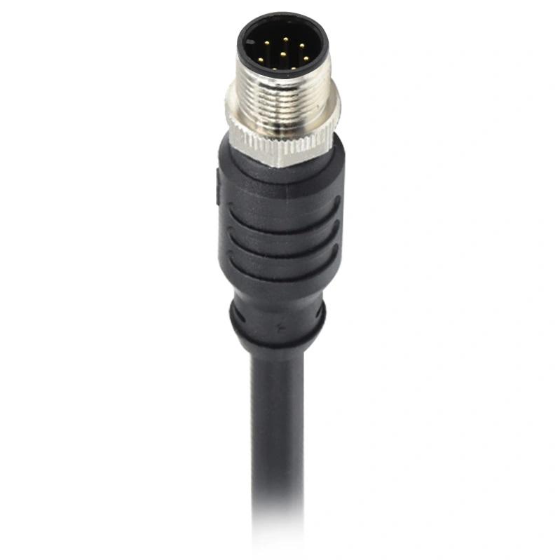 M12-A-8 Shielded Cable Male Connector Cable
