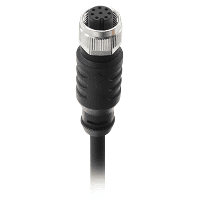 M12 A-coded 8-pin Molded Female Straight Connector with 8×24AWG Unshielded Cable