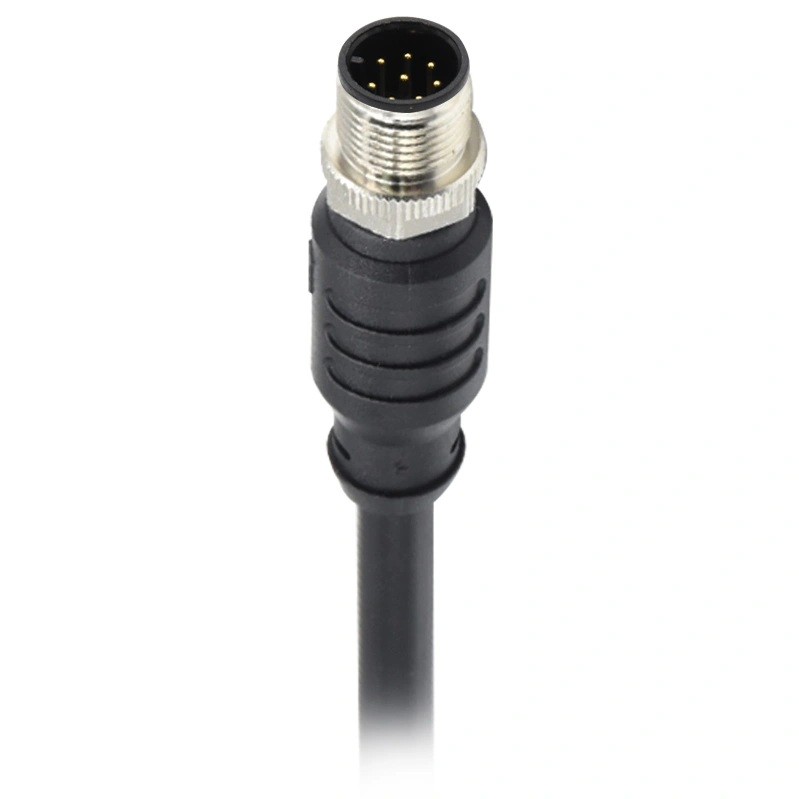 M12-A-8 Shielded Cable Male Connector Cable
